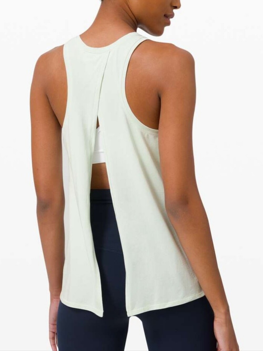 Lululemon All Tied Up Tank Top Very Light Green Spring cotton sz 8 (M).